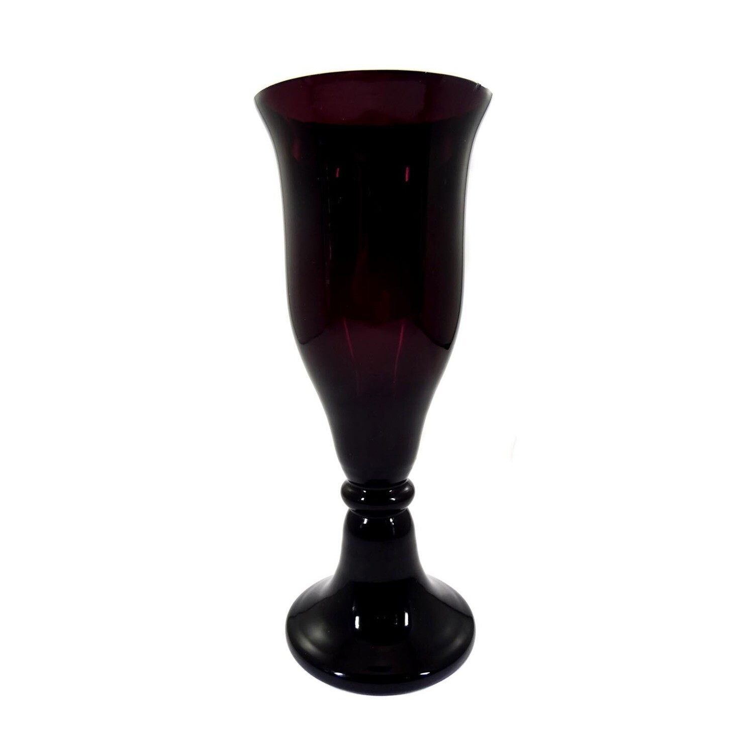 Trumpet-shaped vase made of purple glass, Steigerwald / Regenhütte around 1915.