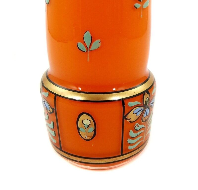 Vase with floral stylization in gold &amp; enamel painting, Bavarian Forest or Bohemia