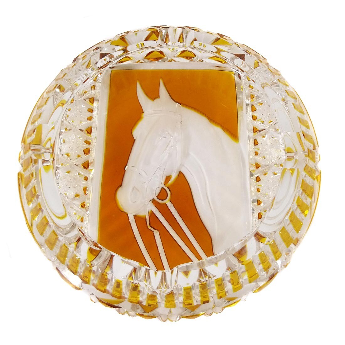 Large ashtray with a horse&#39;s head, Josephinenhütte, E. Simon, R. Adolph around 1925