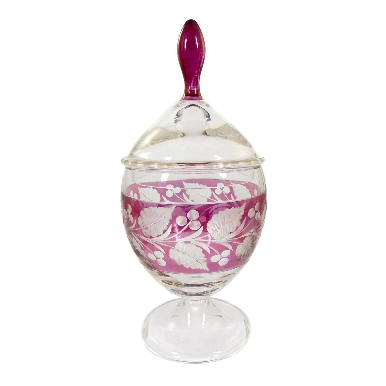 Lidded box with decorative cut decoration, designed by A. Pfohl, Josephinenhütte around 1920