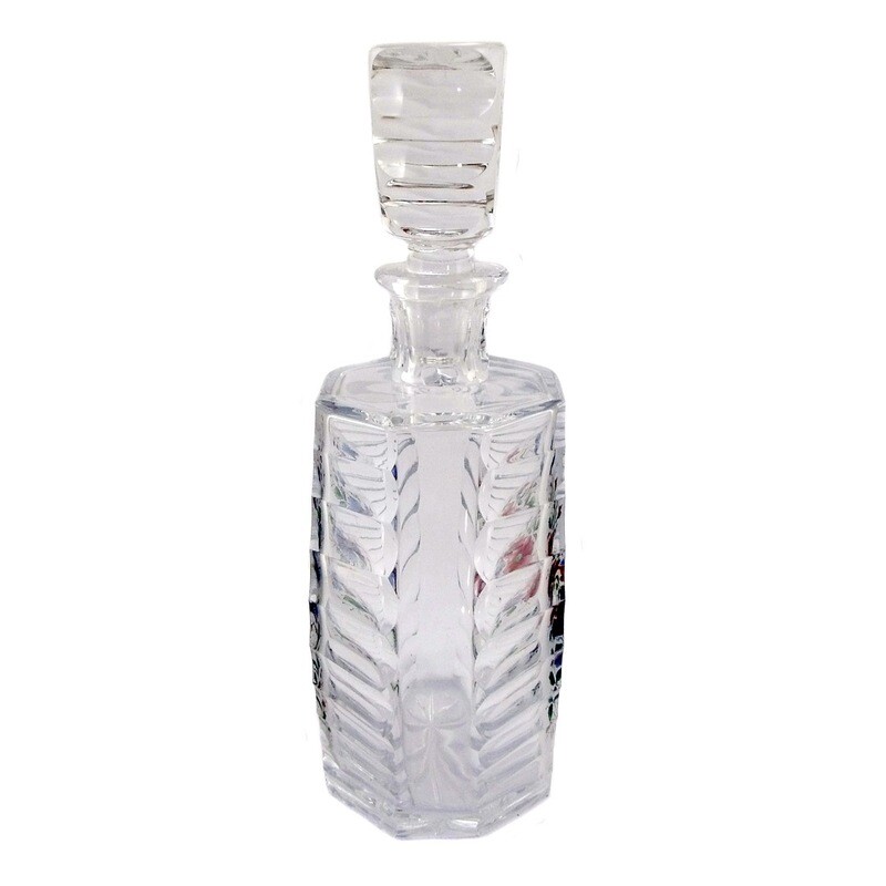 Carafe with stopper and transparent painting, Josephinenhütte, S. Haertel around 1942