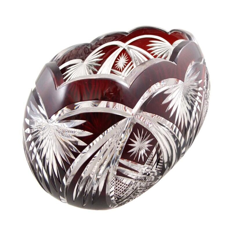 Oval bowl with copper ruby overlay, Josephinenhütte, Entw, S. Haertel
