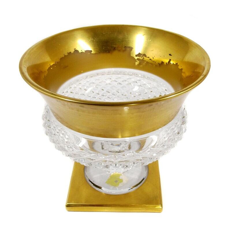 Tazza with square plinth &amp; polished gold, Josephinenhütte, Ernesta