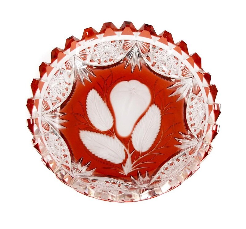 Dessert plate with fruit decoration, Josephinenhütte, designed by S. Haertel / R. Adolph,
