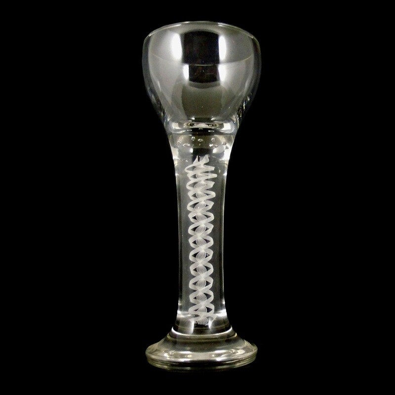 Large thread glass cup with lace filigree, Josephinenhütte, duck. S. Haertel