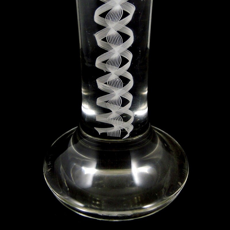 Large thread glass cup with lace filigree, Josephinenhütte, duck. S. Haertel