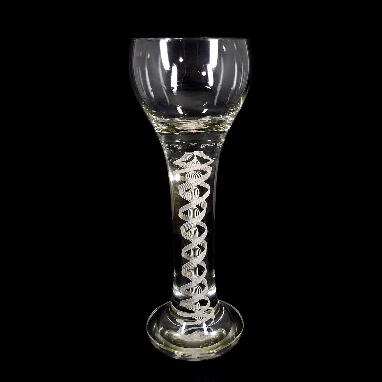 Large thread glass cup with lace filigree, Josephinenhütte, duck. S. Haertel