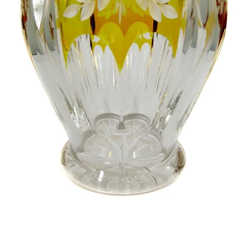 31 cm high vase with amber decoration, Josephinenhütte, designed by S. Haertel