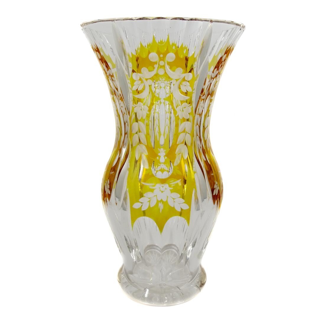31 cm high vase with amber decoration, Josephinenhütte, designed by S. Haertel
