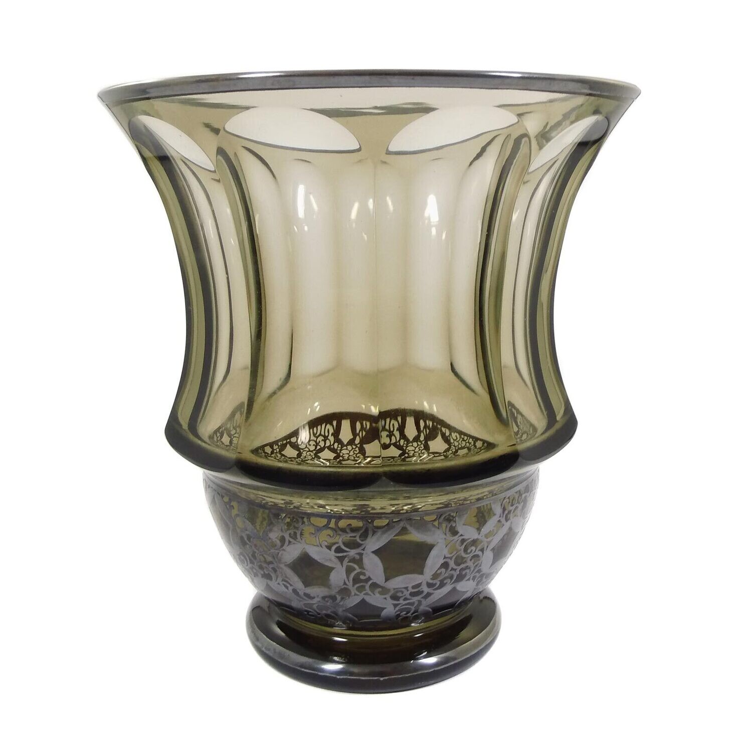 Large vase with fine silver decoration, Pfohl / Haertel, Josephinenhütte around 1942