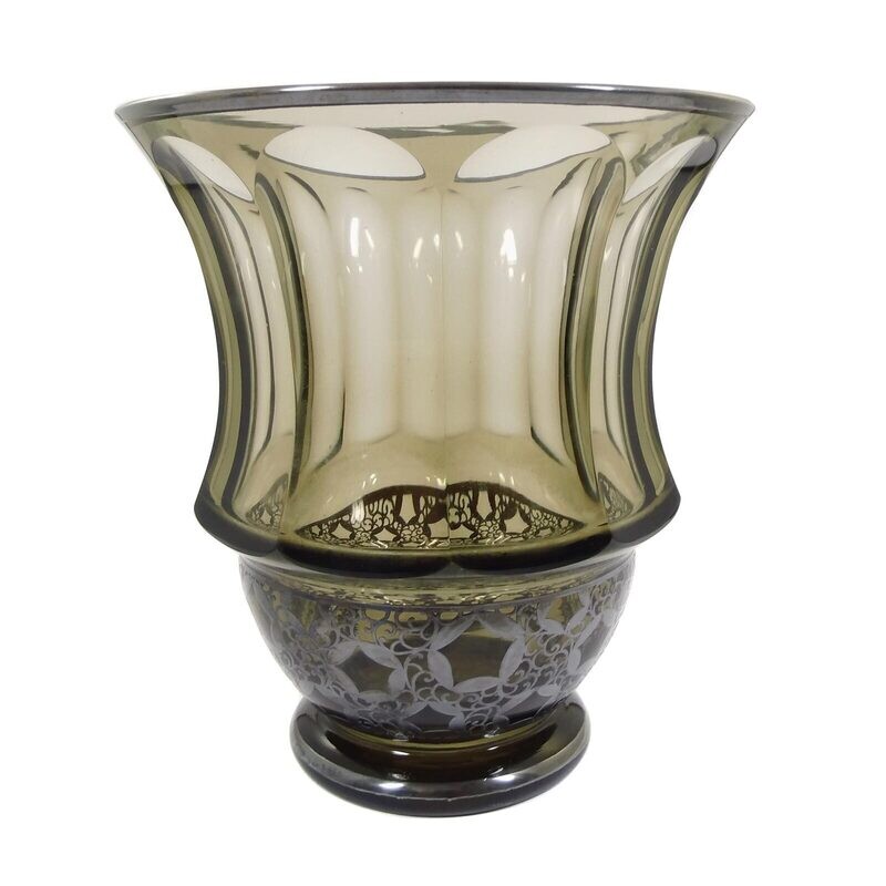 Large vase with fine silver decoration, Pfohl / Haertel, Josephinenhütte around 1942