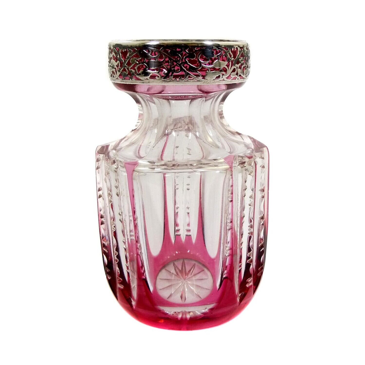 Small vase with fine silver decoration, designed by A. Pfohl, Josephinenhütte around 1935