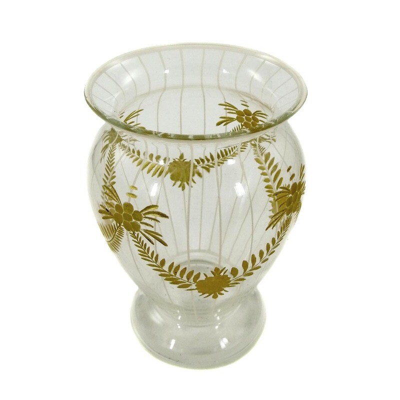 Small vase with painted decor, designed by Alexander Pfohl, Josephinenhütte