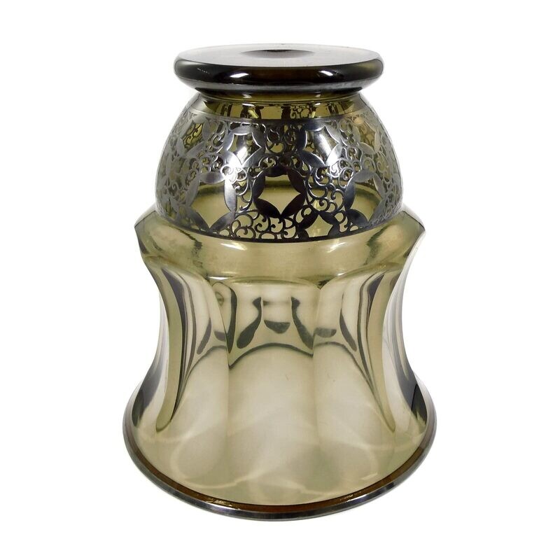 Large vase with fine silver decoration, Pfohl / Haertel, Josephinenhütte around 1942
