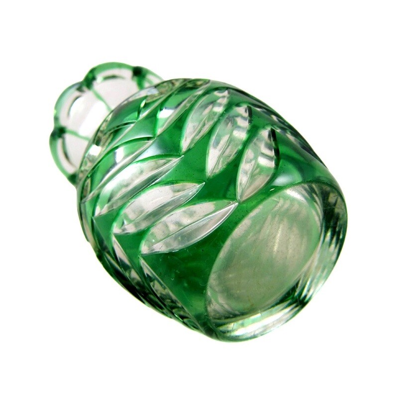 Small vase with green overlay, Josephinenhütte around 1925-30