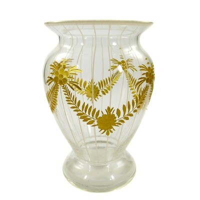 Kleine Vase mit gemalten Dekor, Entwurf Alexander Pfohl, Josephinenhütte