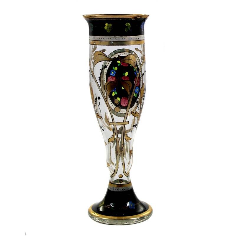 Cup glass with transparent and gold painting, Hermann Pautsch in Haida around 1915