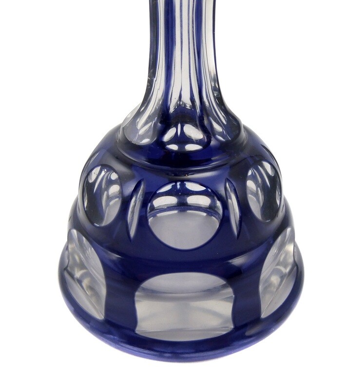 Bottle with stopper and cobalt blue overlay, Carl Meltzer in Haida around 1910