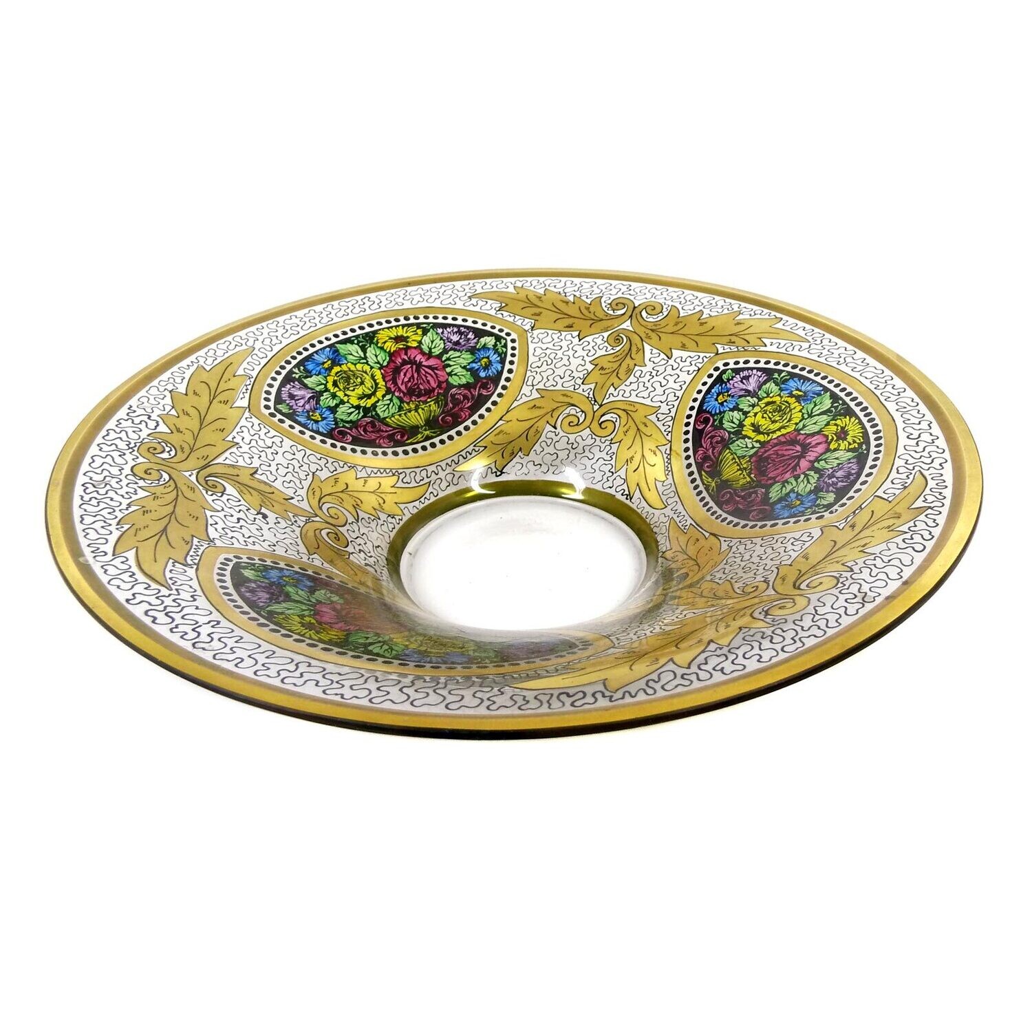 Bowl with transparent and gold painting, Hermann Pautsch in Haida