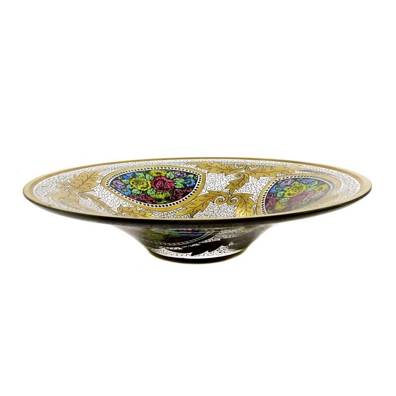 Bowl with transparent and gold painting, Hermann Pautsch in Haida