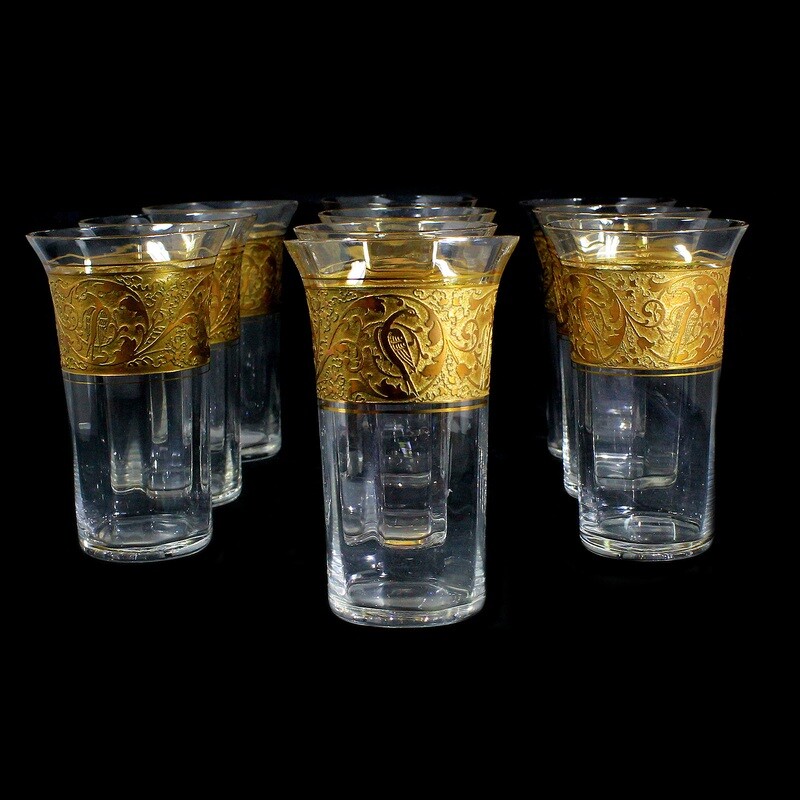 1st of 10. Cup with oroplastic decoration, Joh. Oertel in Haida around 1925