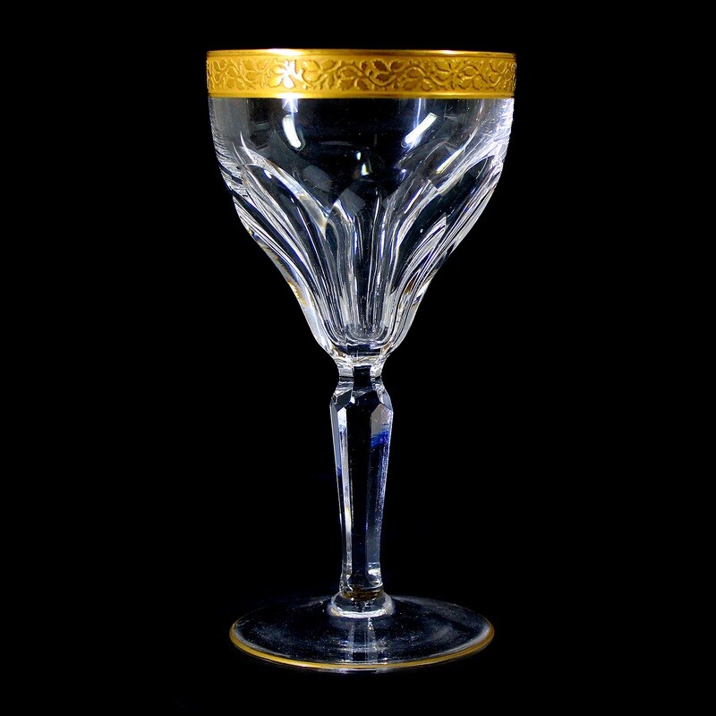 1st of 3. Stem glass with oroplastic decoration, Oertel, Salome series