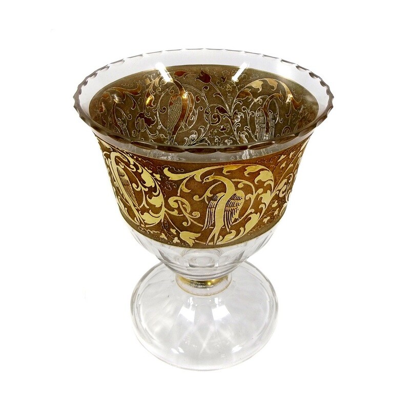 Foot bowl with oroplastic decoration, Joh. Oertel in Haida around 1920