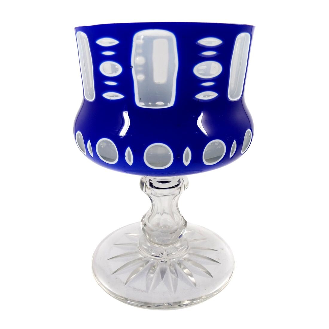 Foot bowl with blue and white overlay, Haida around 1910