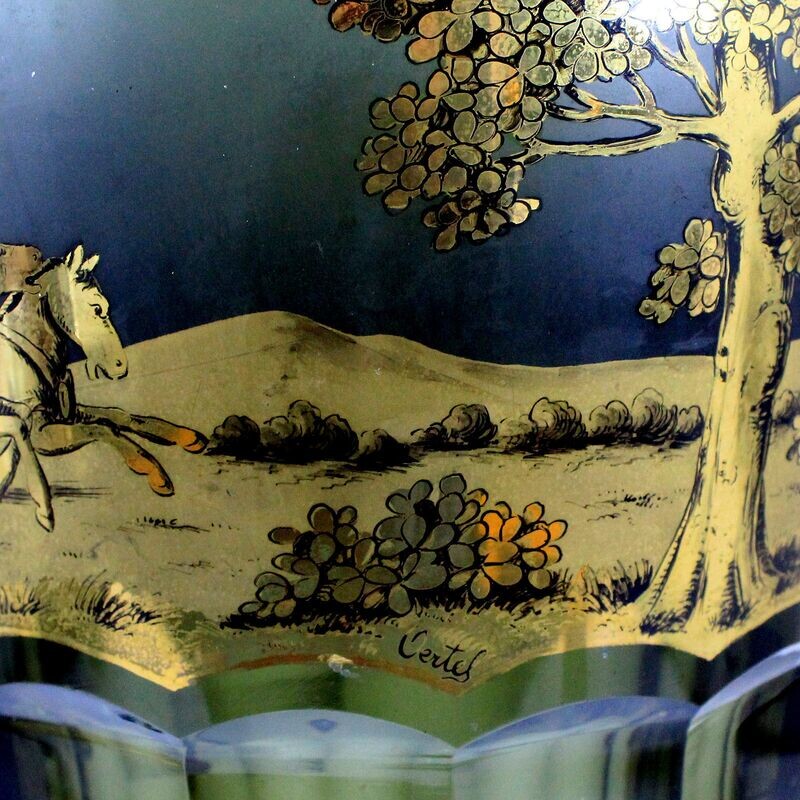 Large vase with antique frieze, signed Oertel, Haida around 1920