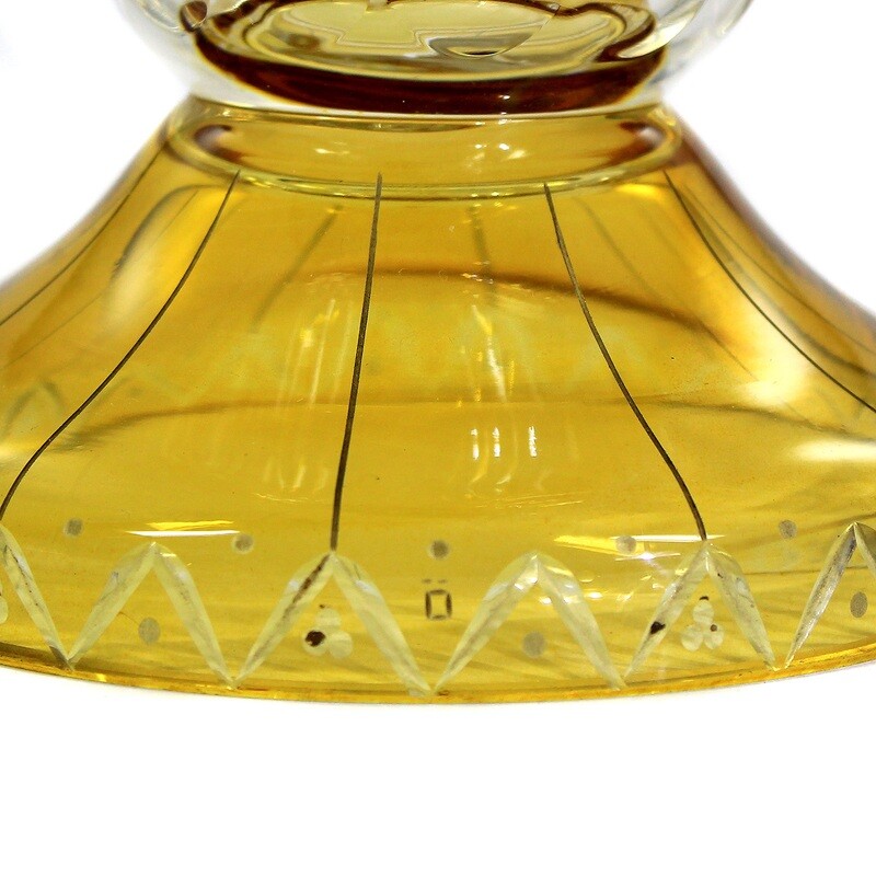 Large lidded cup with decorative cut decoration, Haida technical school, Joh. Oertel, signed