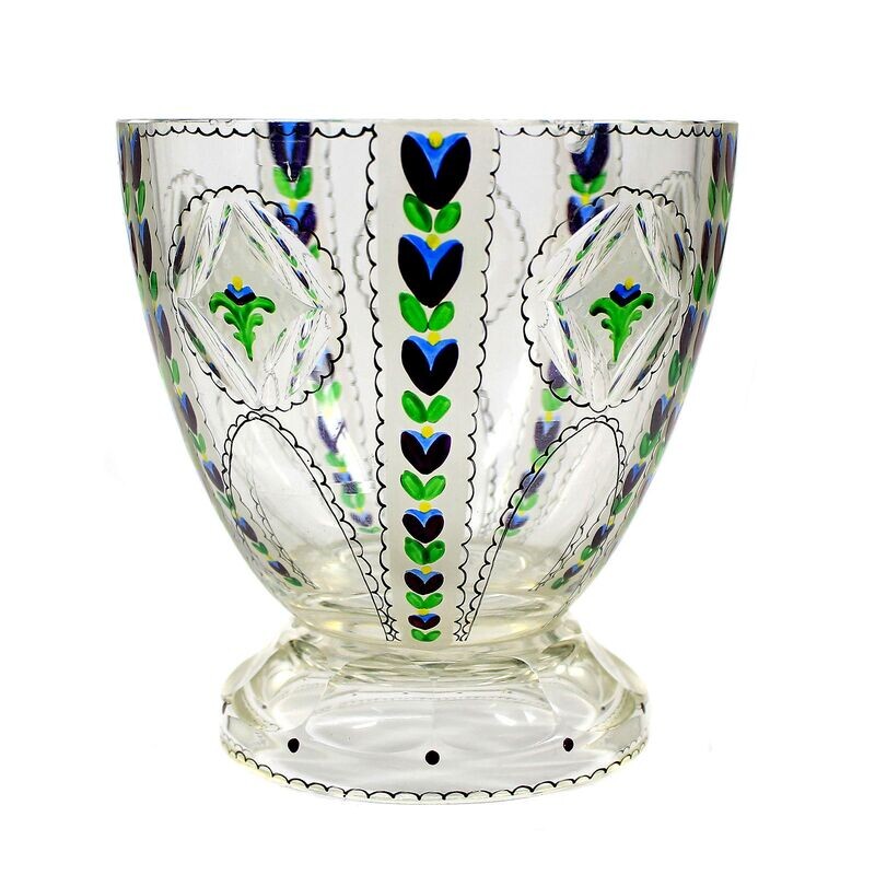 Bowl with transparent painting, Haida technical school, sales Oertel around 1915-20
