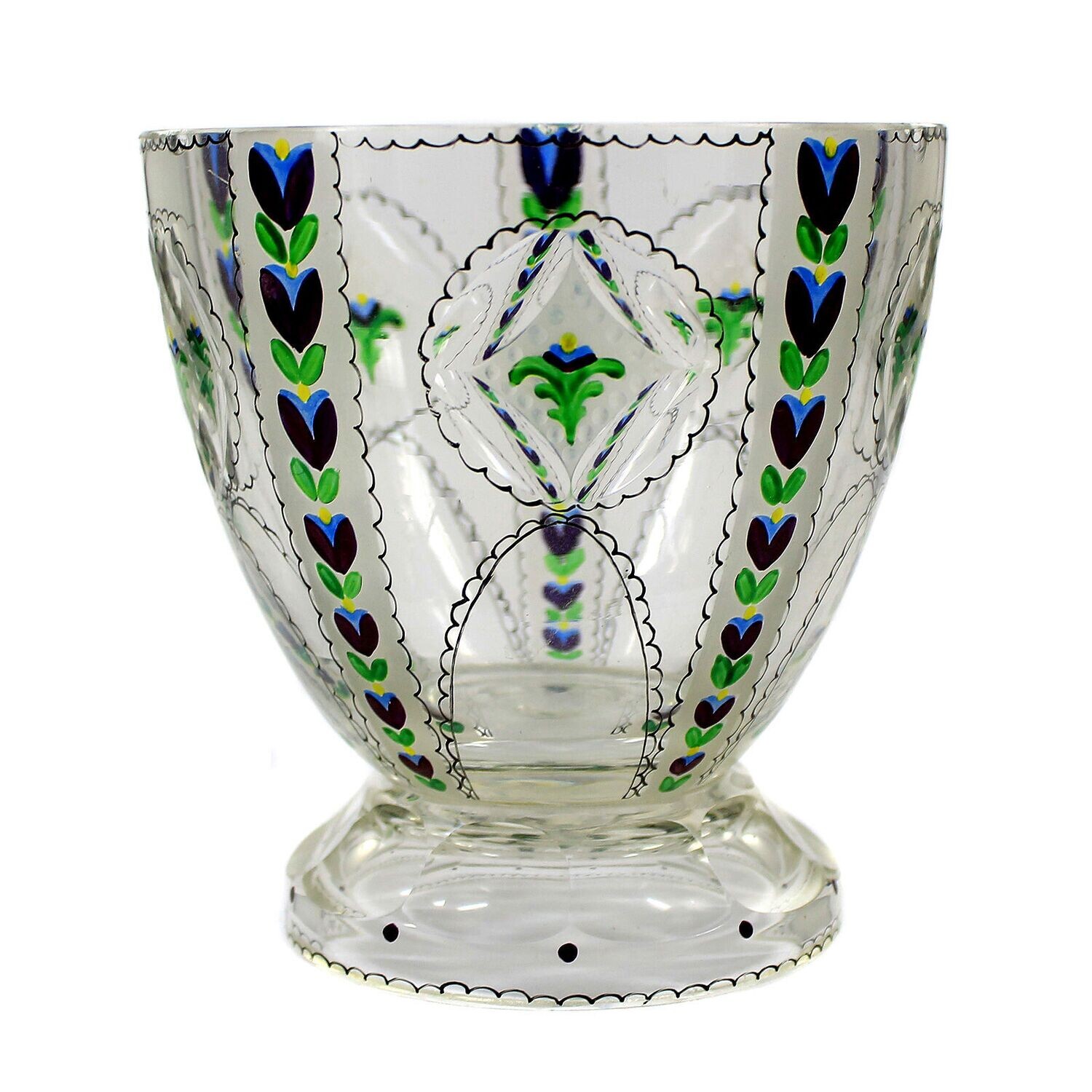 Bowl with transparent painting, Haida technical school, sales Oertel around 1915-20