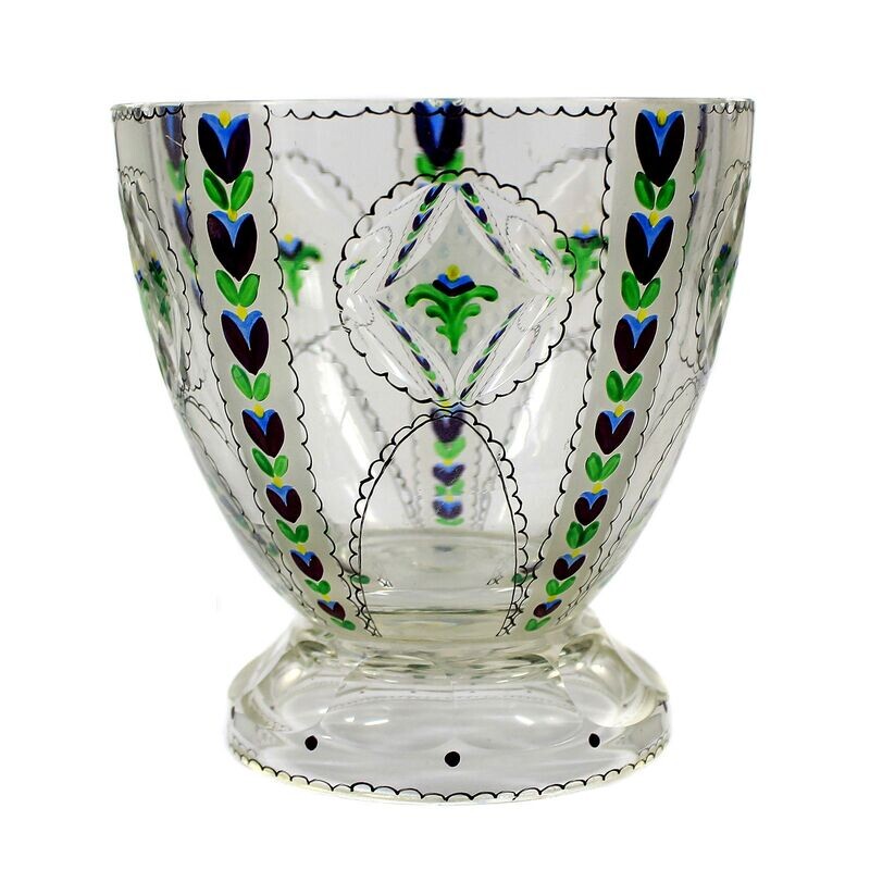 Bowl with transparent painting, Haida technical school, sales Oertel around 1915-20