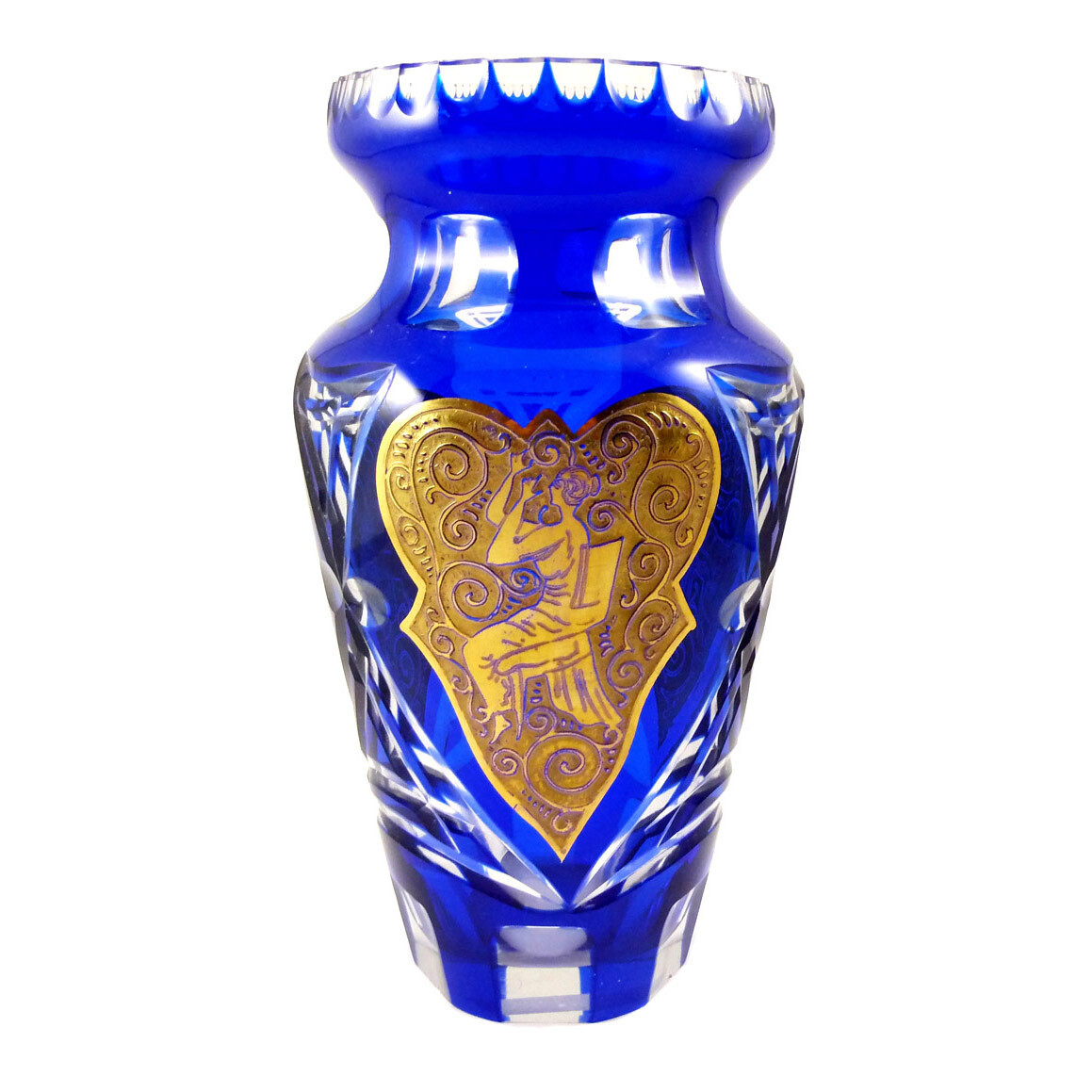 Vase with gilded ornamental figural decoration, J. Oertel in Haida around 1925