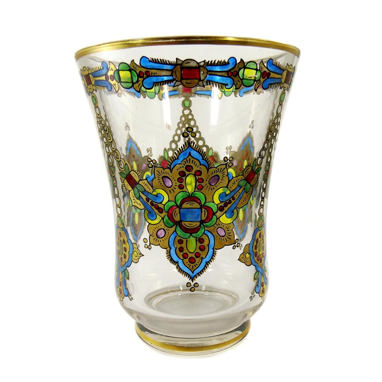 Vase with transparent enamel painting, Julius Mühlhaus in Haida around 1920