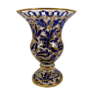 Vase mit orientalischen Emaildekor &amp; Goldmalerei, Julius Mühlhaus, Haida um 1910