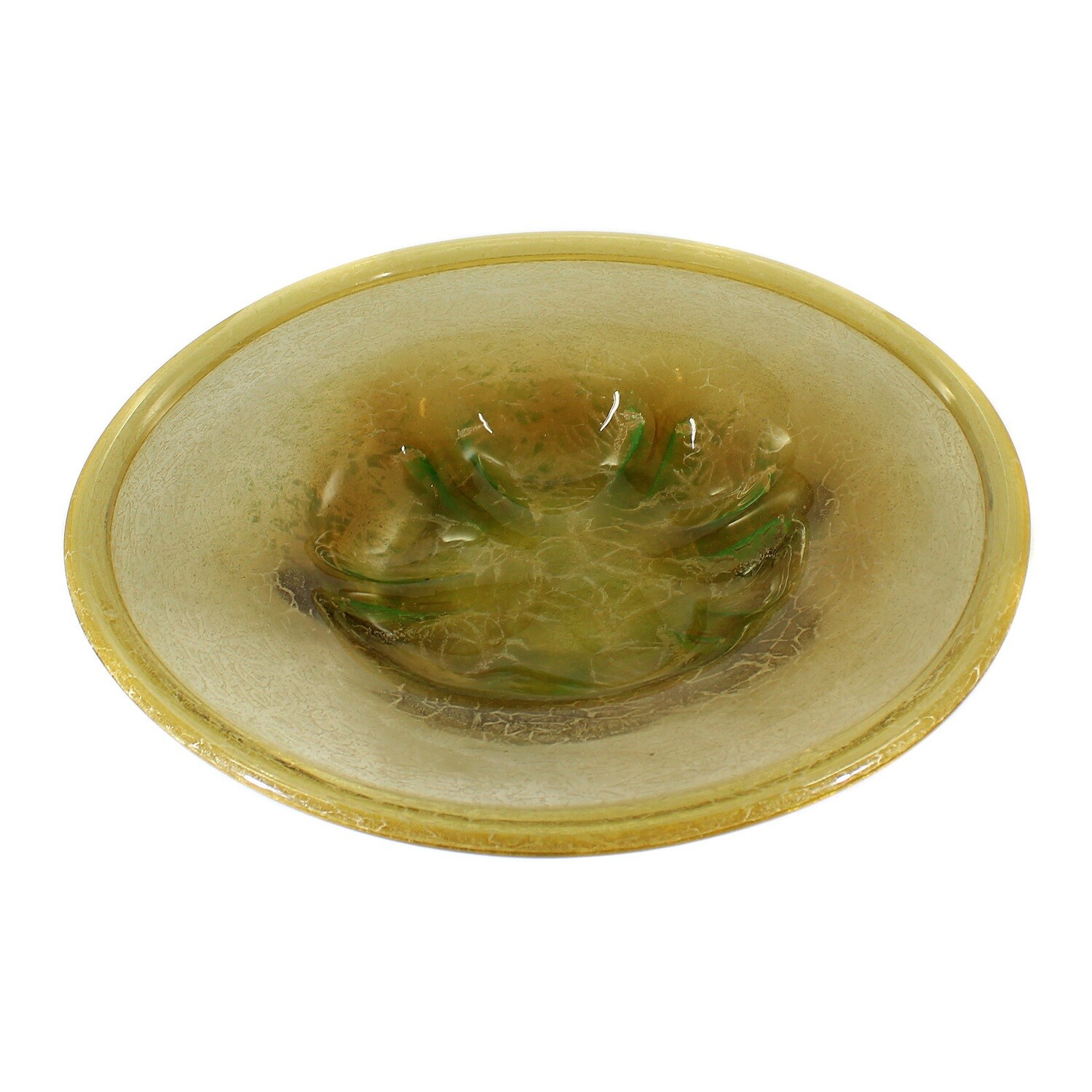 44 cm Ikora bowl with topaz and green powder inclusions circa 1935
