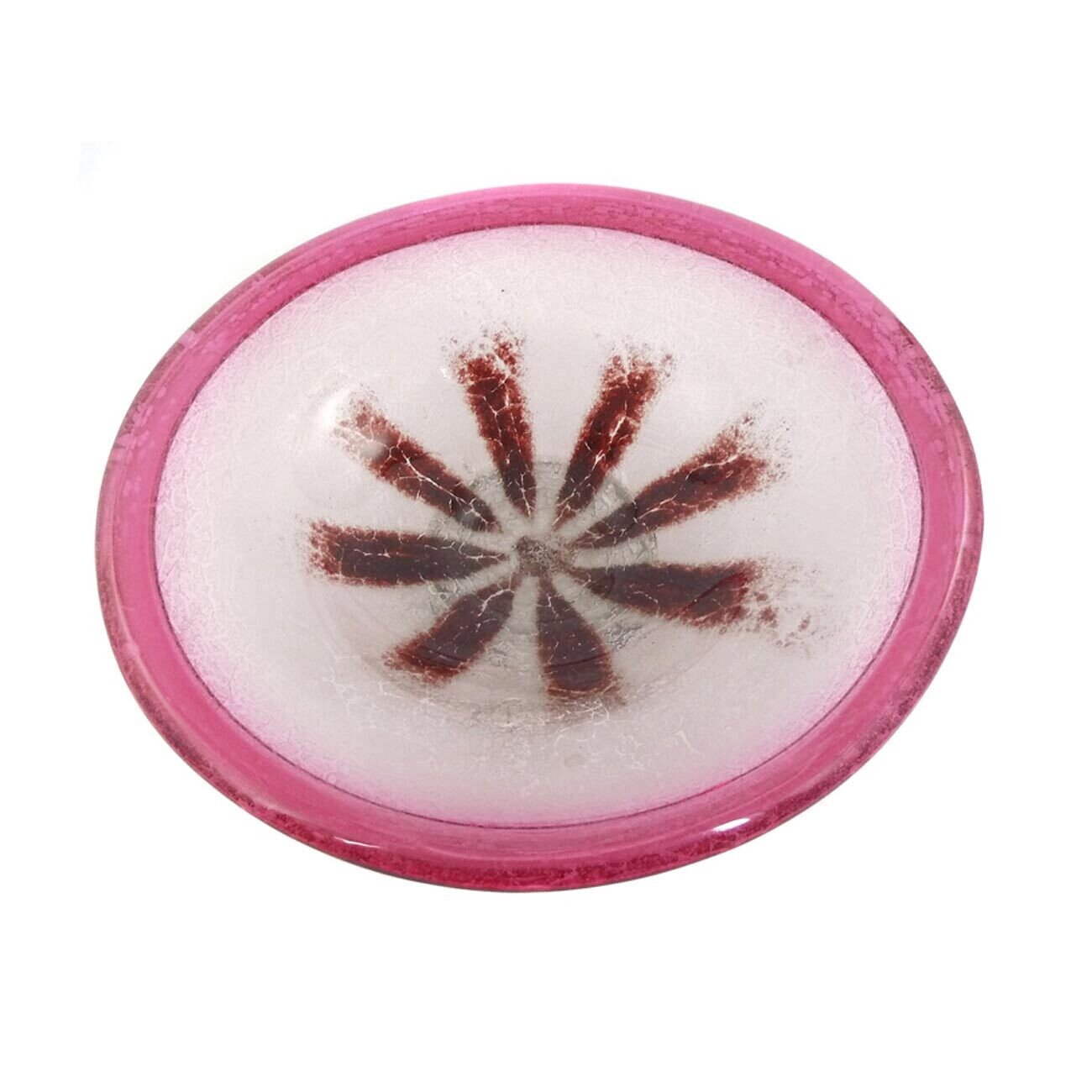 Pink WMF Ikora bowl with round stand, 35 cm diameter, around 1930-40