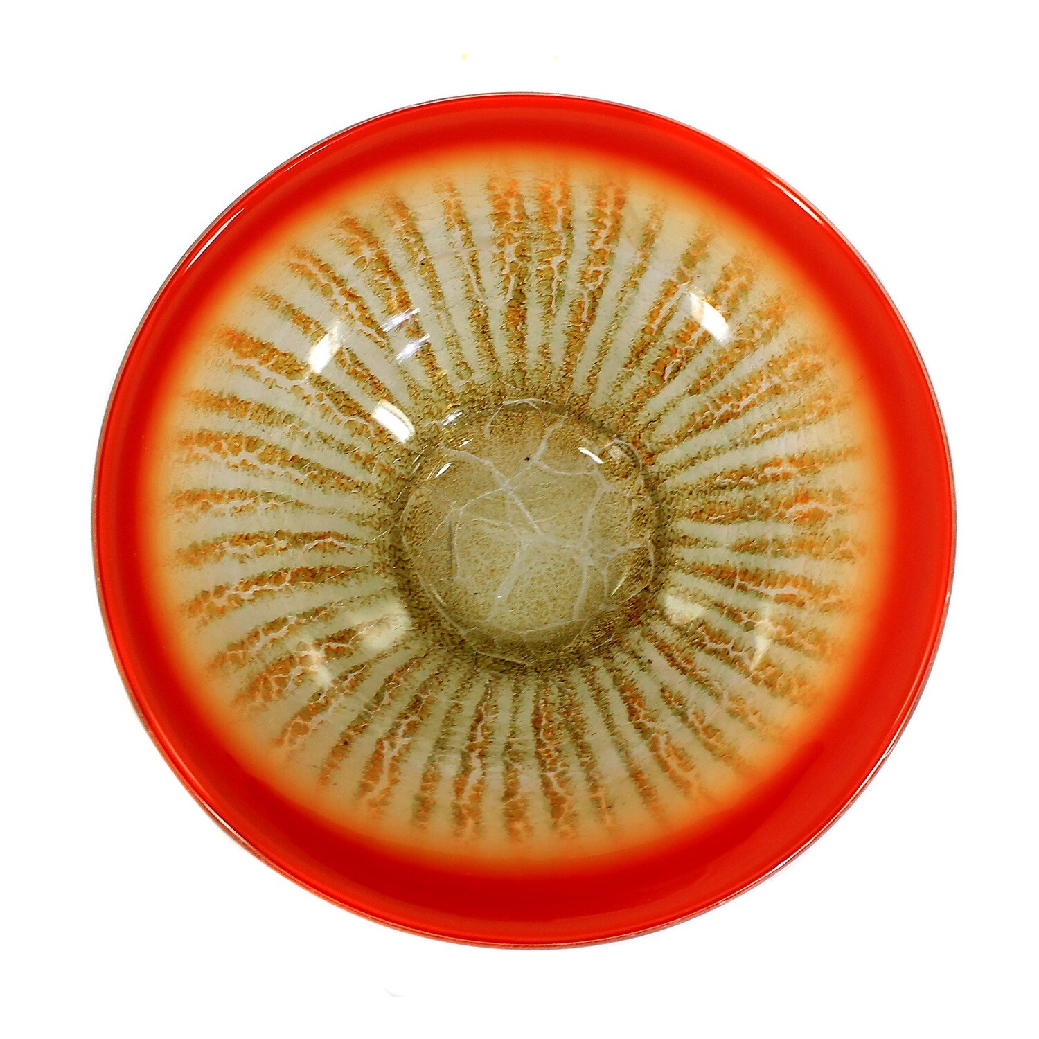 WMF Ikora bowl with red edge and yellow &amp; white powder melts
