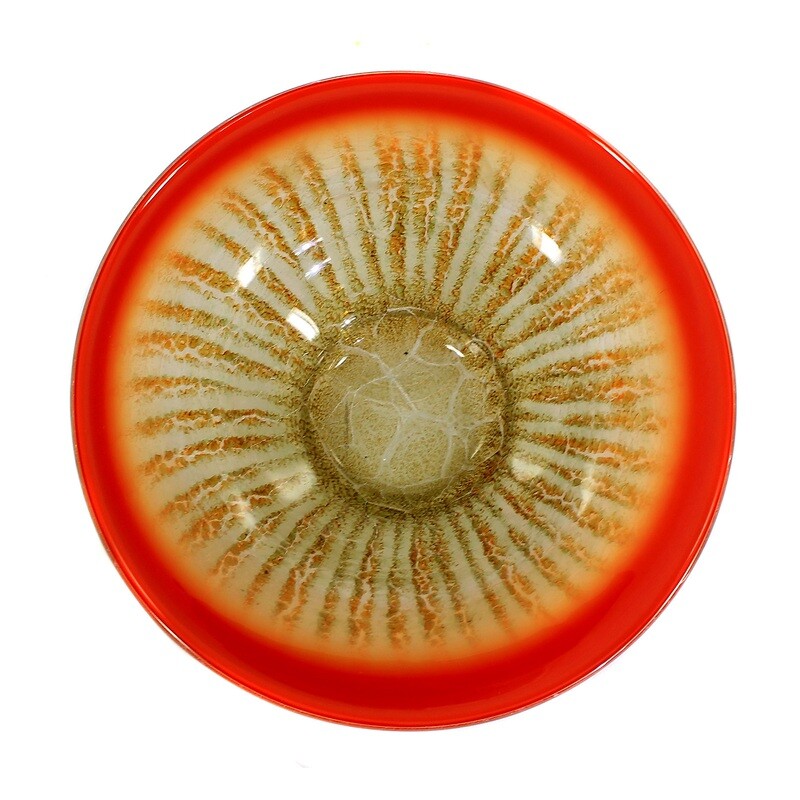 WMF Ikora bowl with red edge and yellow &amp; white powder melts