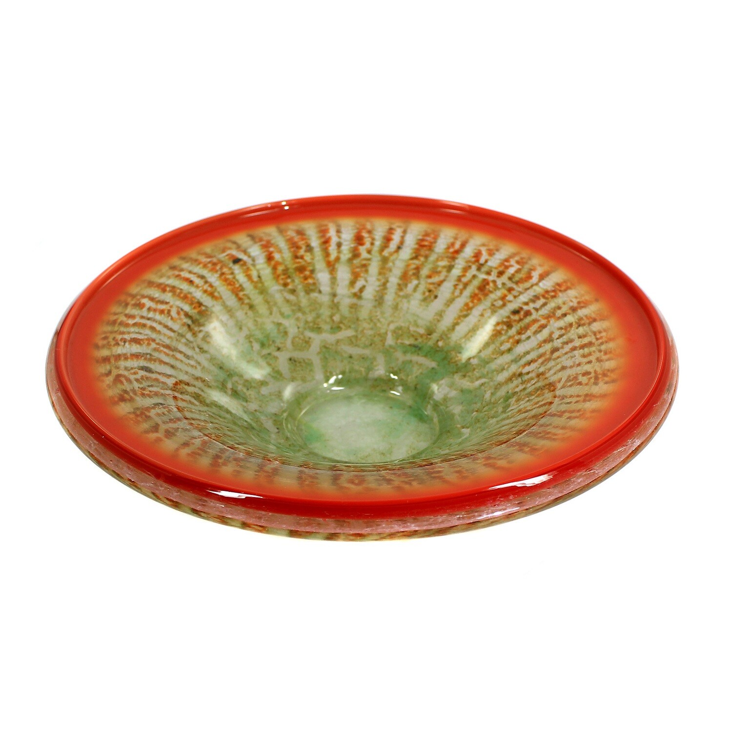 WMF Ikora bowl with red edge and yellow &amp; green powder melts