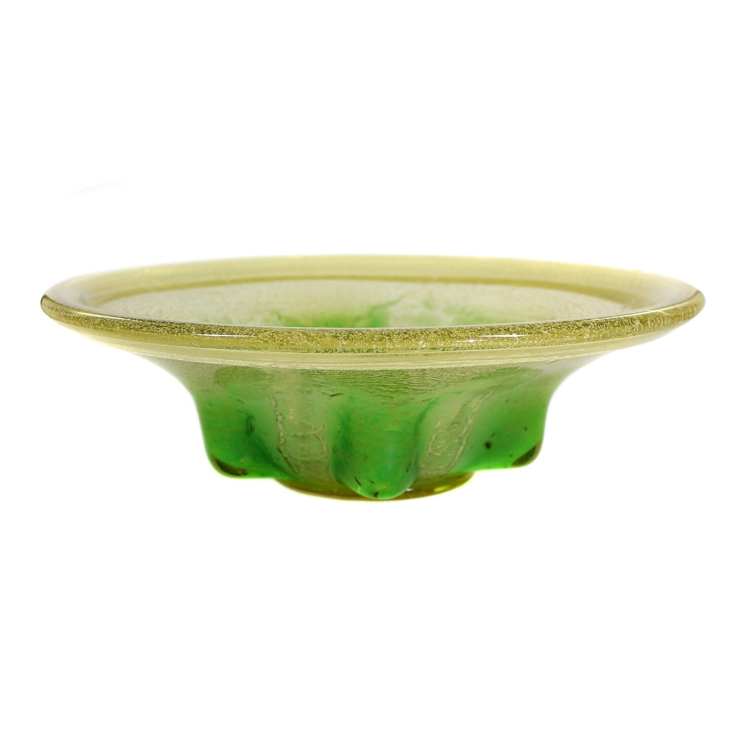 WMF Ikora bowl in citrine green with elephant foot, around 1935
