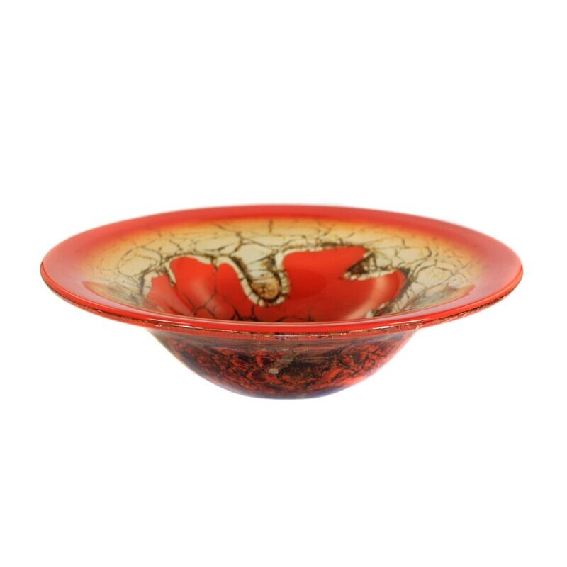 WMF Ikora bowl made of red underlaid glass around 1945