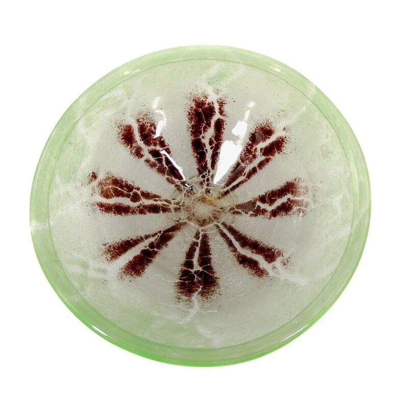 WMF Ikora bowl with round base, 25cm in green, wine red around 1930-40