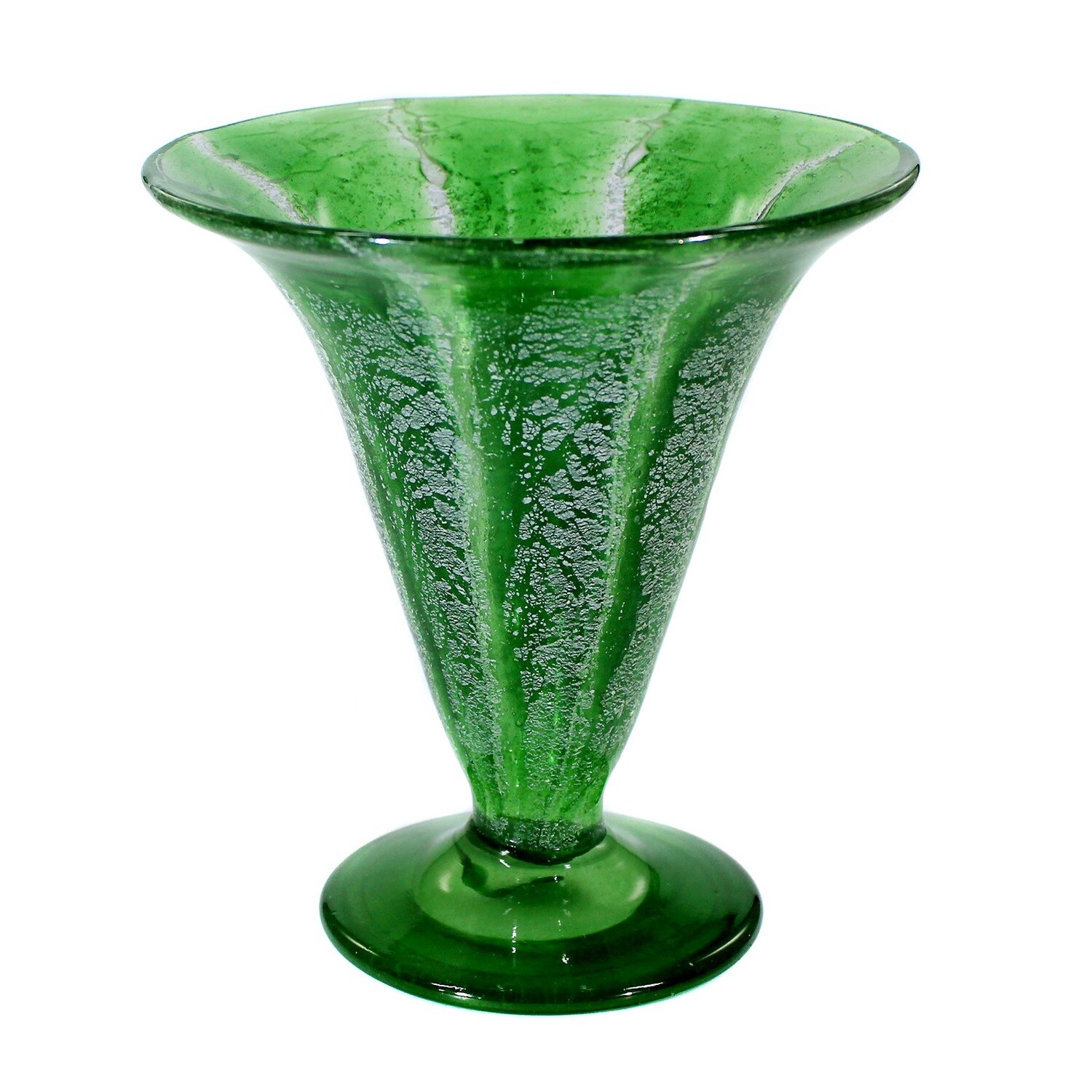 WMF Ikora vase with green &amp; silvery white powder encapsulation, shape E528