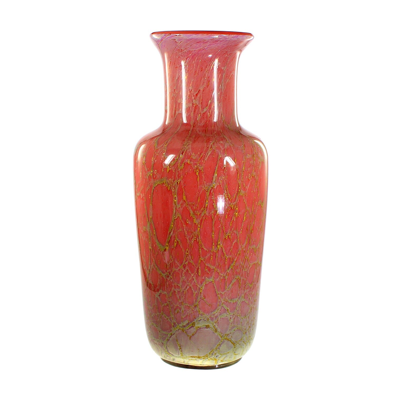 42 cm high WMF Ikora vase with opaque red interior around 1930-40