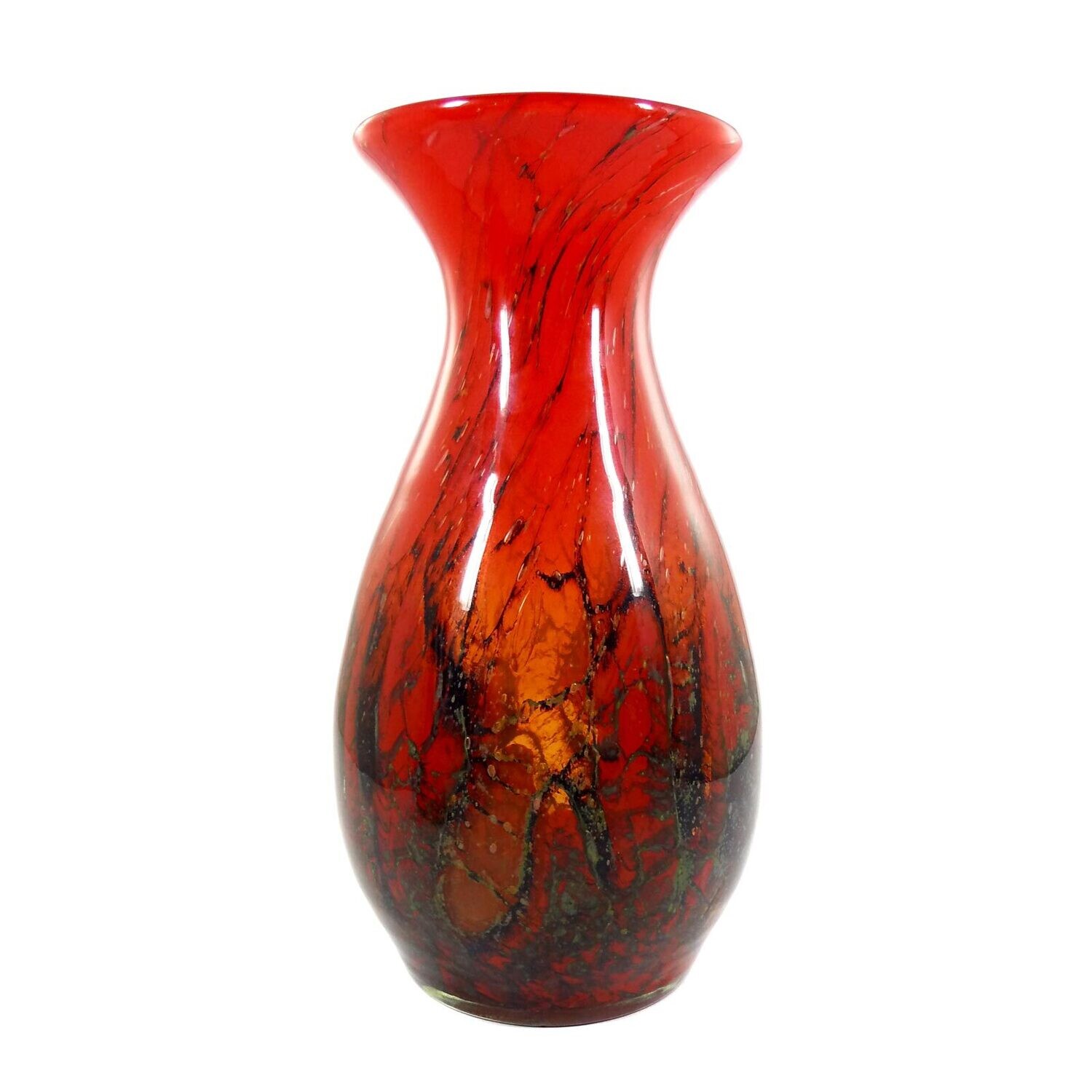 Large WMF Ikora vase with red and yellow oxide melts