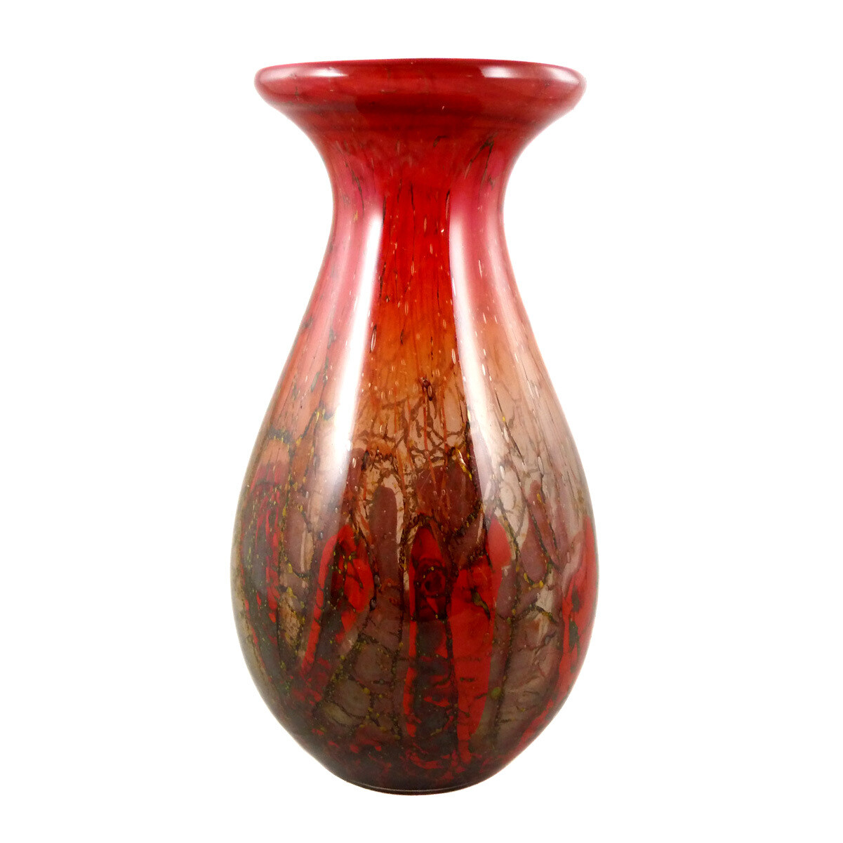 WMF Ikora vase with red edge and yellow powder melts