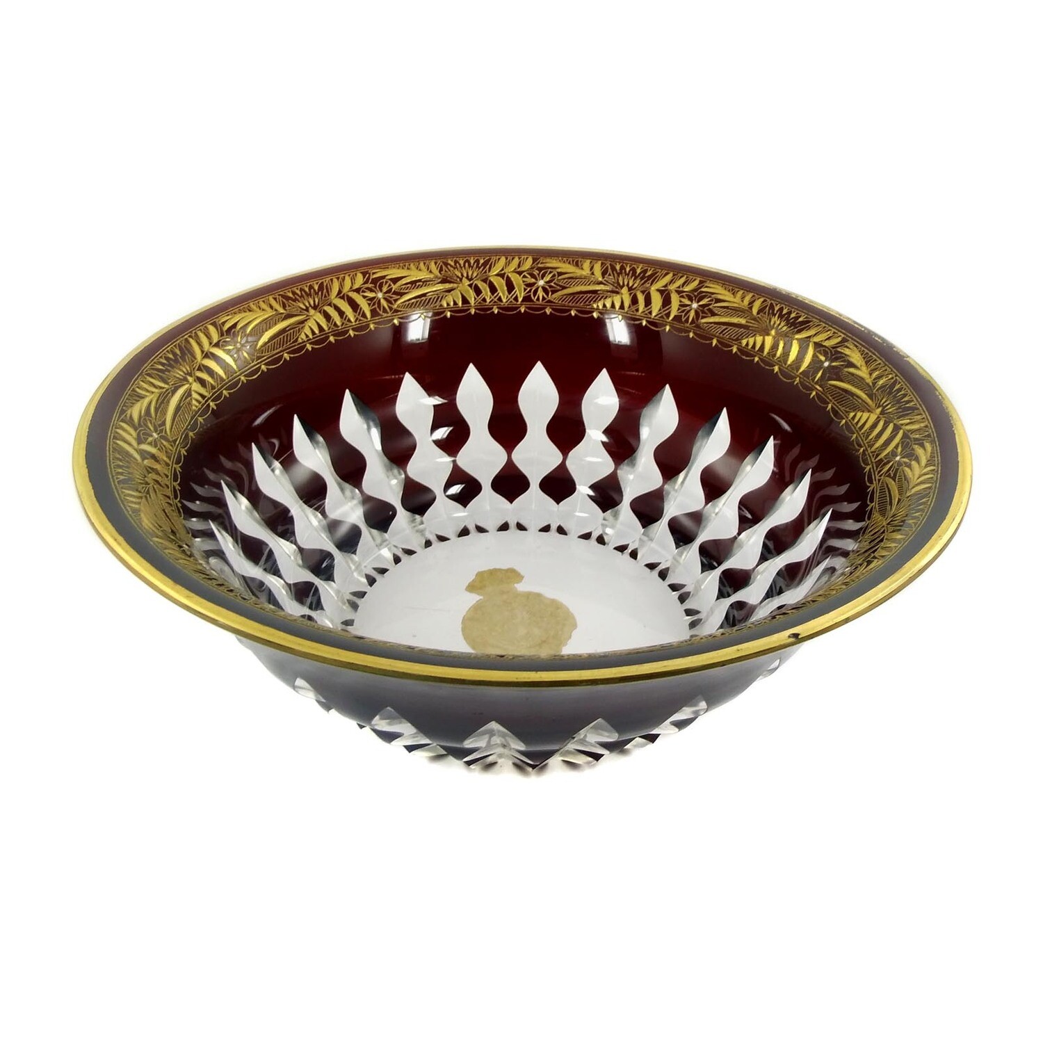 Large bowl with gold-plated etching, Hermann Eiselt, Steinschönau around 1925-35.