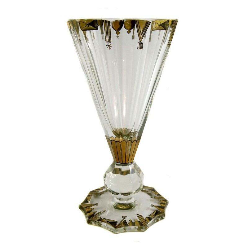 Small goblet with needle-etched and gilded decoration, Steinschönau around 1915